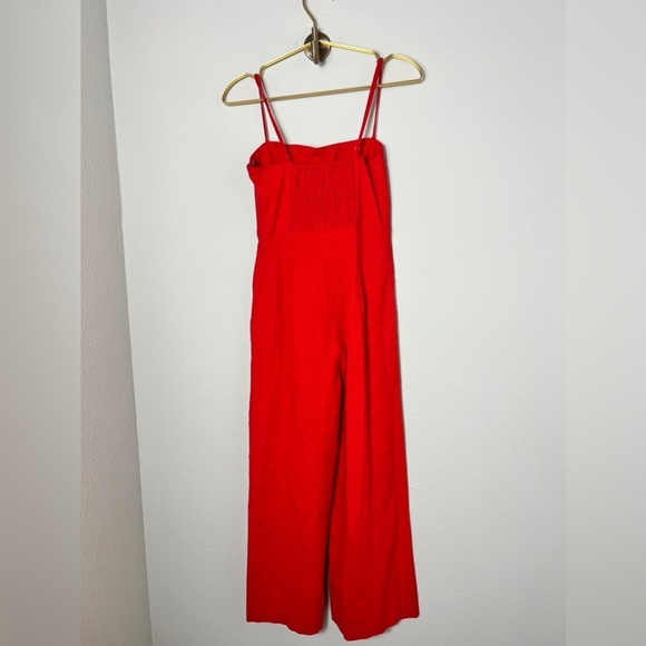 ⭐️ SLASH SUMMER SALE! ⭐️ EUC ASTR The Label Crop Jumpsuit Red Linen Size XS - Picture 9 of 13